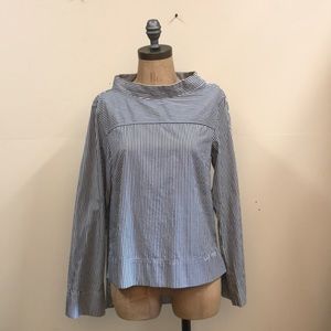 J Crew Funnel Neck Striped shirt